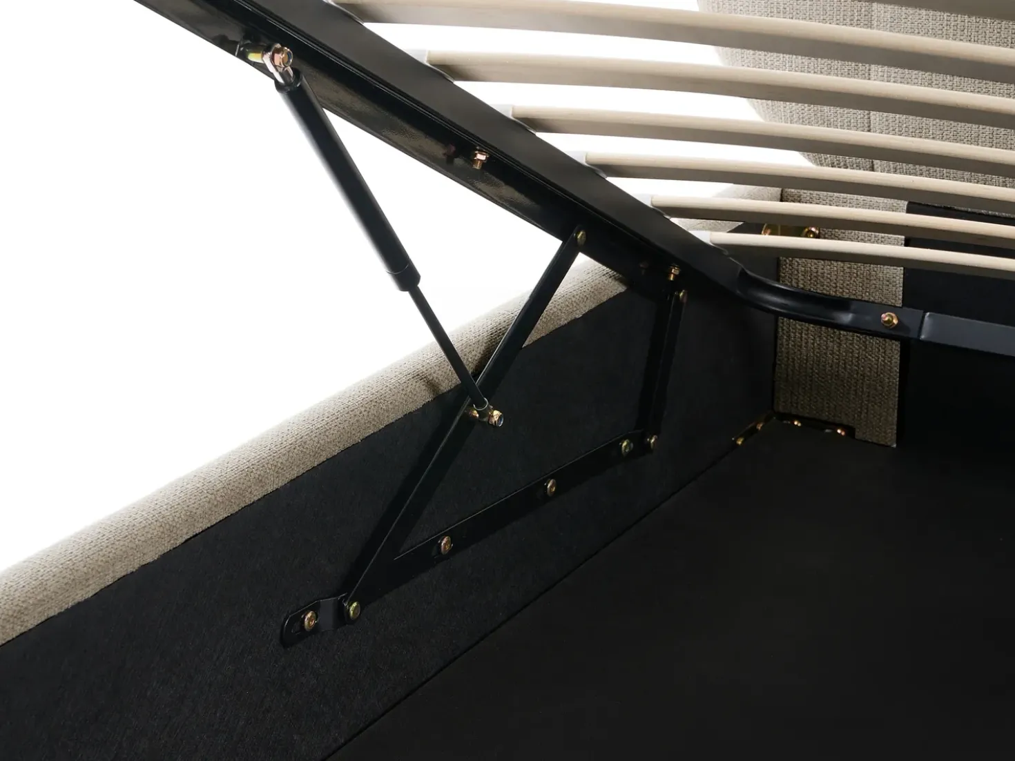 Letto contenitore Tessuto CAMPAN 180 x 200 cm Tortora