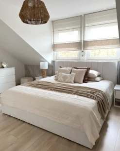 Letto contenitore Tessuto TARASCON 180 x 200 cm Beige chiaro