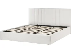 Letto contenitore Tessuto TARASCON 180 x 200 cm Beige chiaro