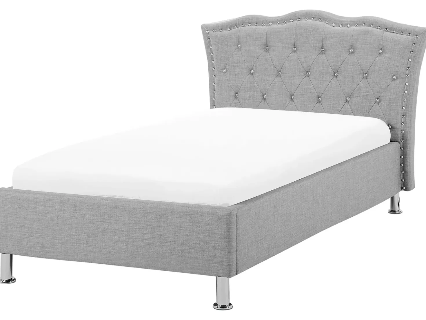 Letto contenitore Tessuto METZ 90 x 200 cm Grigio chiaro
