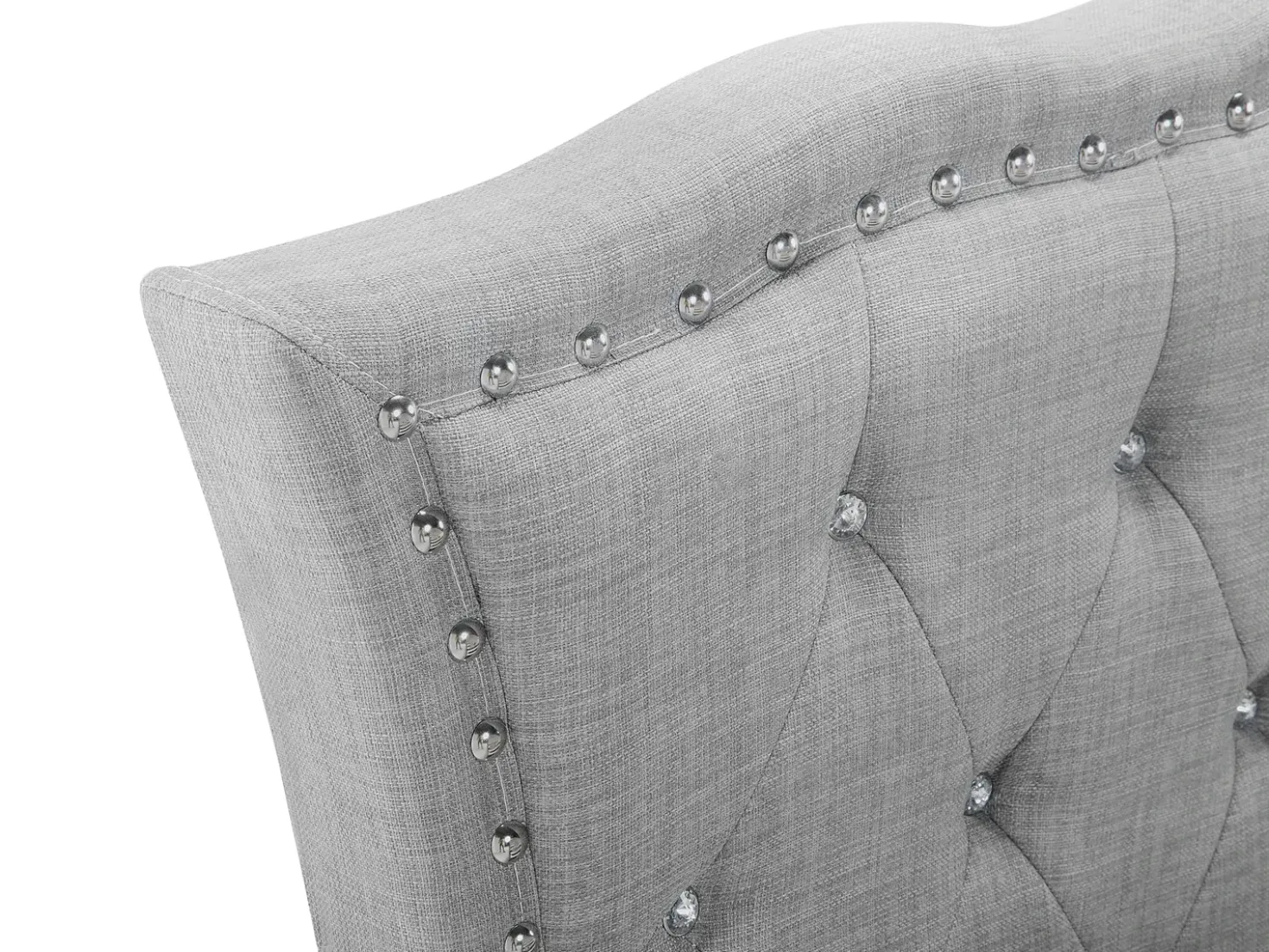Letto contenitore Tessuto METZ 90 x 200 cm Grigio chiaro