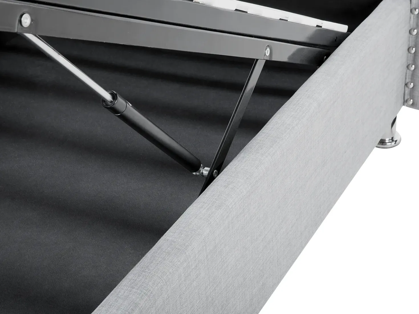 Letto contenitore Tessuto METZ 90 x 200 cm Grigio chiaro