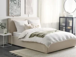 Letto contenitore Tessuto MOISSAC 160 x 200 cm Beige