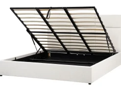 Letto contenitore Tessuto LAGORD 180 x 200 cm Bianco sporco