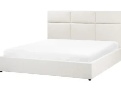 Letto contenitore Tessuto LAGORD 180 x 200 cm Bianco sporco