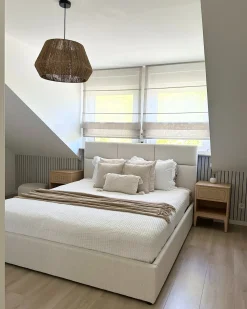 Letto contenitore Tessuto LAGORD 180 x 200 cm Bianco sporco