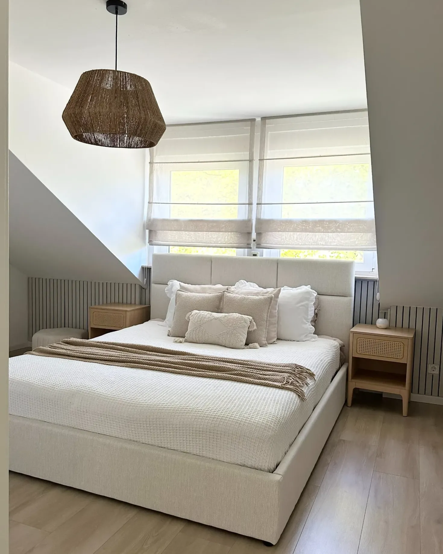 Letto contenitore Tessuto LAGORD 180 x 200 cm Bianco sporco