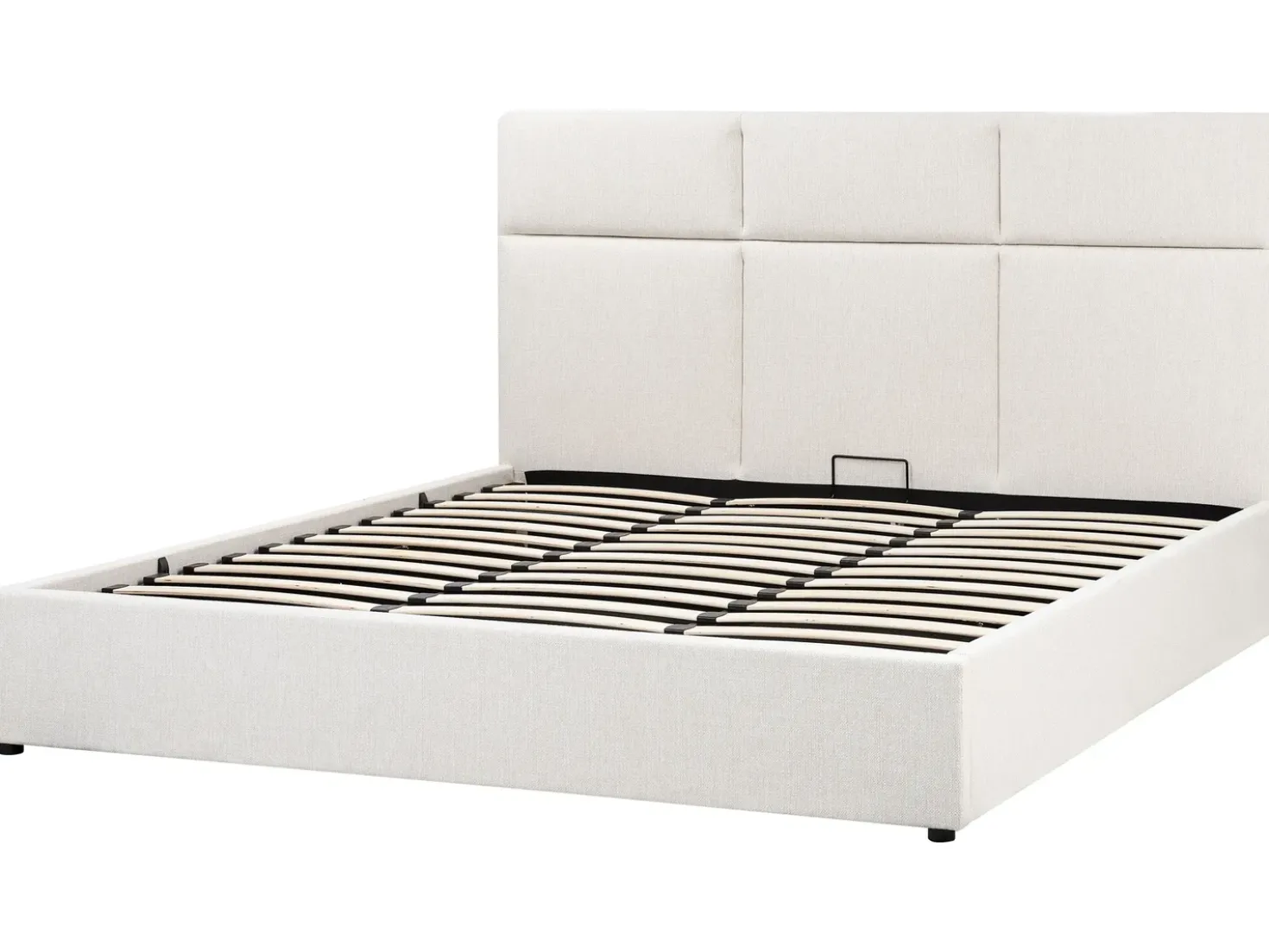 Letto contenitore Tessuto LAGORD 180 x 200 cm Bianco sporco