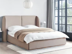 Letto contenitore Tessuto MONESTIER 160 x 200 cm Tortora