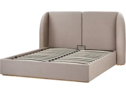 Letto contenitore Tessuto MONESTIER 160 x 200 cm Tortora