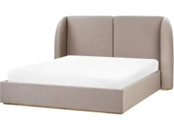 Letto contenitore Tessuto MONESTIER 160 x 200 cm Tortora