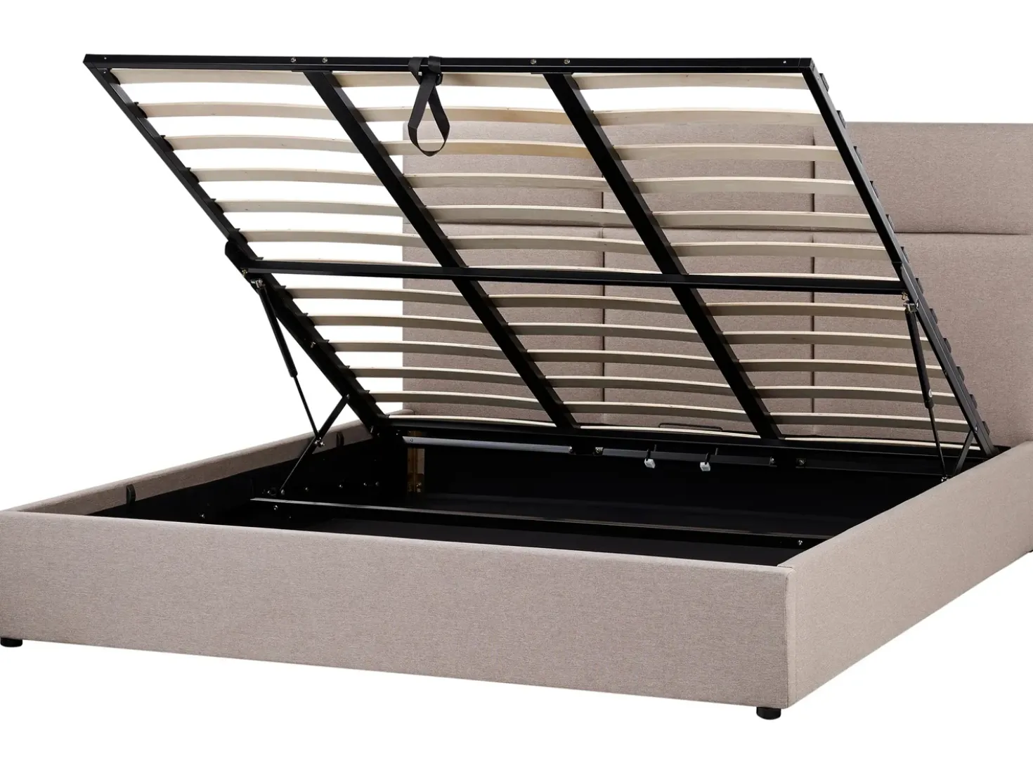 Letto contenitore Tessuto LAGORD 180 x 200 cm Tortora