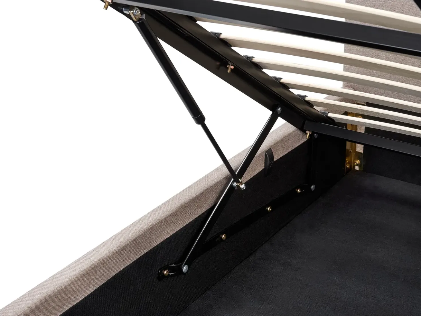 Letto contenitore Tessuto LAGORD 180 x 200 cm Tortora