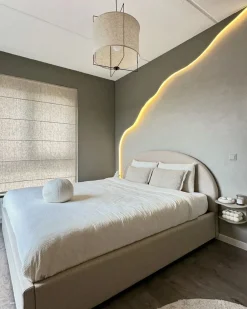 Letto contenitore Tessuto VAUCLUSE 180 x 200 cm Beige sabbia