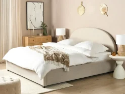 Letto contenitore Tessuto VAUCLUSE 180 x 200 cm Beige sabbia