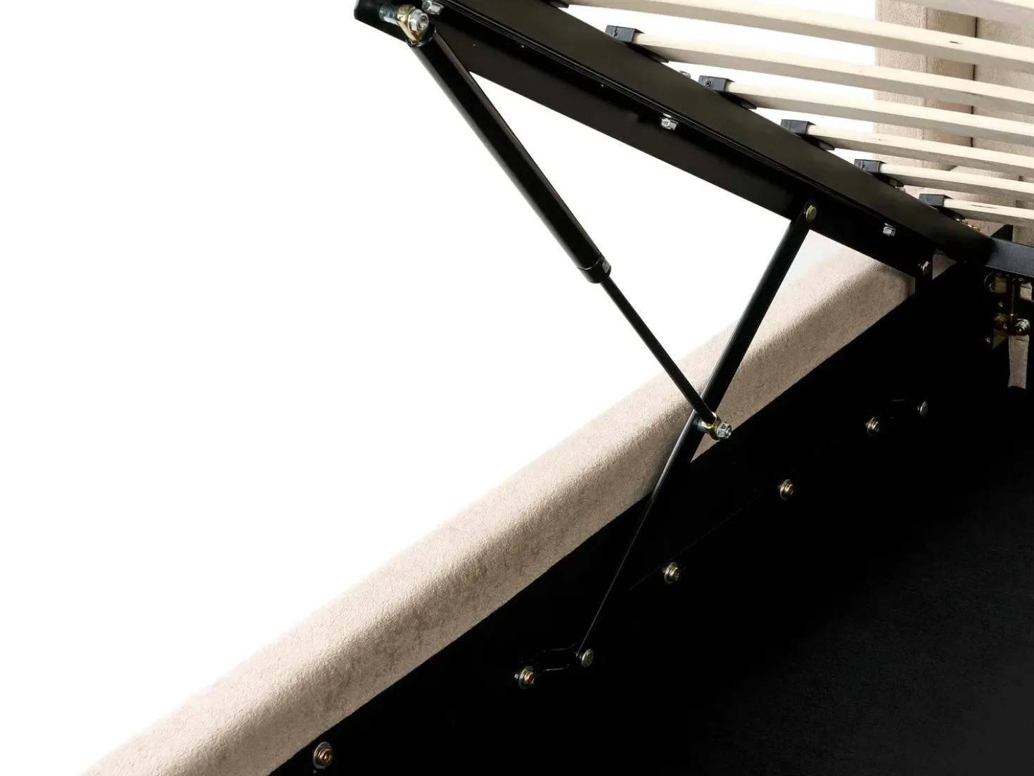Letto contenitore Tessuto BERNAY 180 x 200 cm Tortora