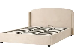Letto contenitore Tessuto BERNAY 180 x 200 cm Tortora
