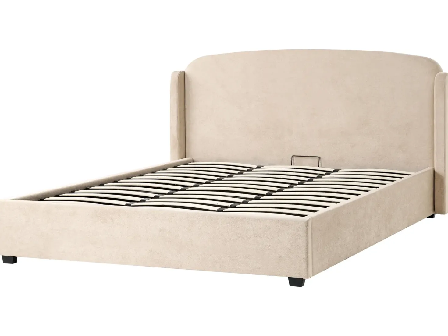 Letto contenitore Tessuto BERNAY 180 x 200 cm Tortora