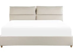 Letto contenitore Velluto BATILLY 180 x 200 cm Beige chiaro
