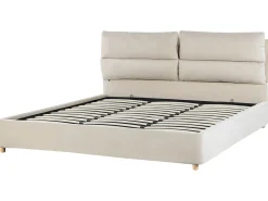 Letto contenitore Velluto BATILLY 180 x 200 cm Beige chiaro