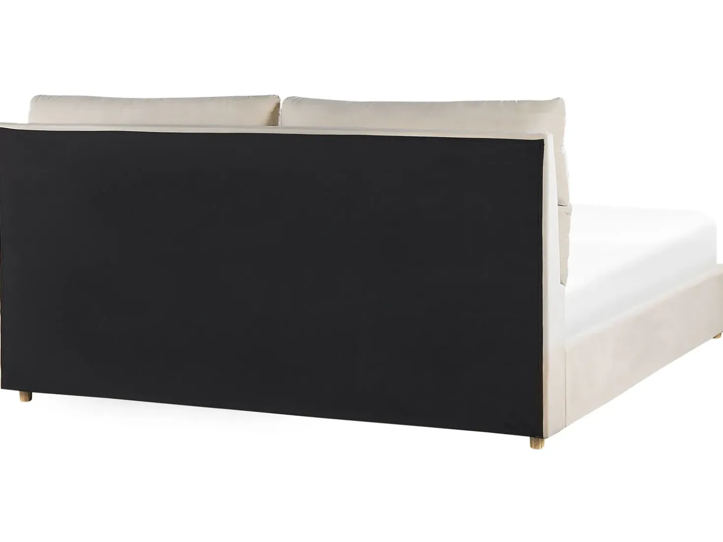 Letto contenitore Velluto BATILLY 180 x 200 cm Beige chiaro