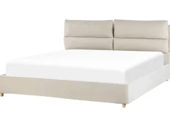 Letto contenitore Velluto BATILLY 180 x 200 cm Beige chiaro