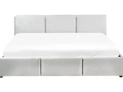 Letto contenitore Velluto BOUSSE 180 x 200 cm Grigio chiaro