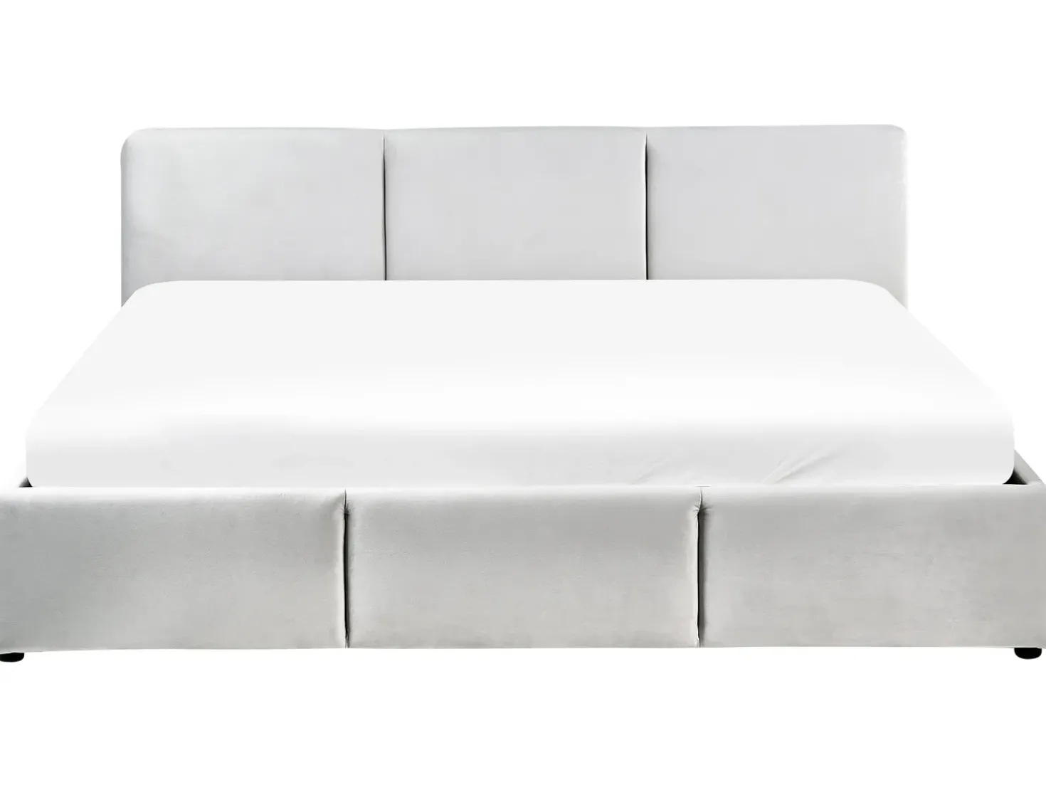 Letto contenitore Velluto BOUSSE 180 x 200 cm Grigio chiaro
