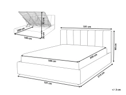 Letto contenitore Velluto DREUX 180 x 200 cm Tortora
