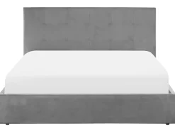 Letto contenitore Velluto LORIENT 180 x 200 cm Grigio chiaro
