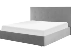 Letto contenitore Velluto LORIENT 180 x 200 cm Grigio chiaro