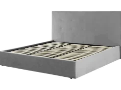 Letto contenitore Velluto LORIENT 180 x 200 cm Grigio chiaro