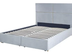 Letto contenitore Velluto VERNOYES 160 x 200 cm Grigio chiaro