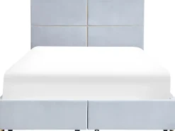 Letto contenitore Velluto VERNOYES 160 x 200 cm Grigio chiaro