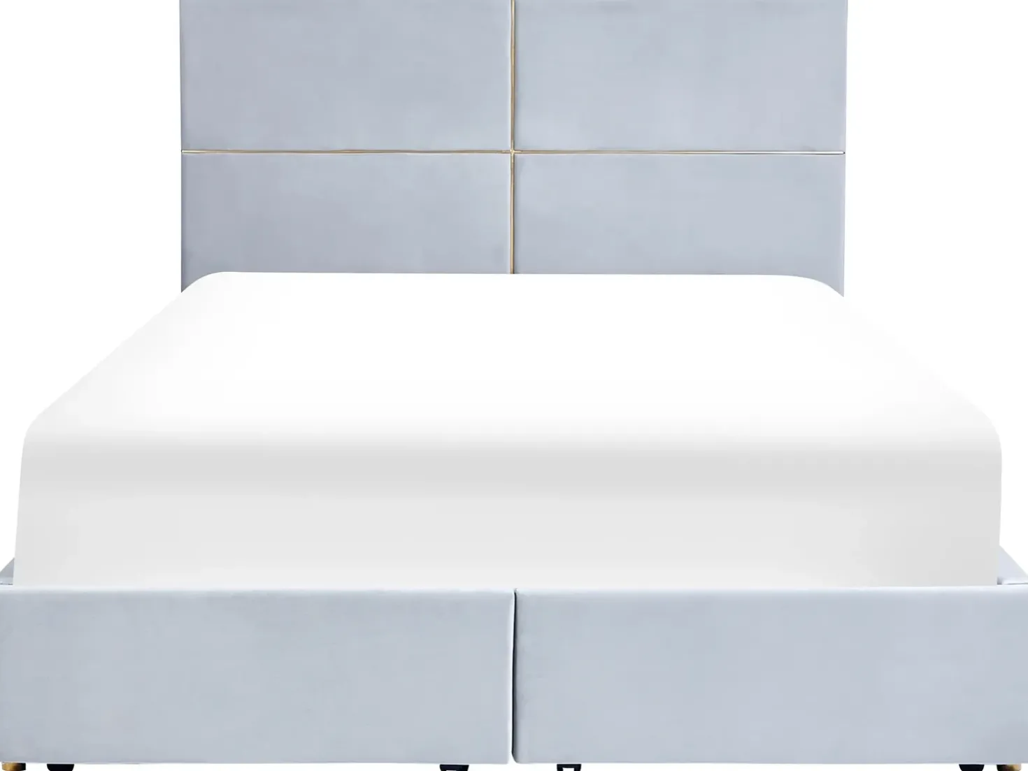 Letto contenitore Velluto VERNOYES 160 x 200 cm Grigio chiaro