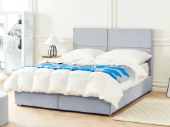 Letto contenitore Velluto VERNOYES 160 x 200 cm Grigio chiaro