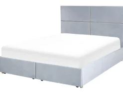 Letto contenitore Velluto VERNOYES 160 x 200 cm Grigio chiaro