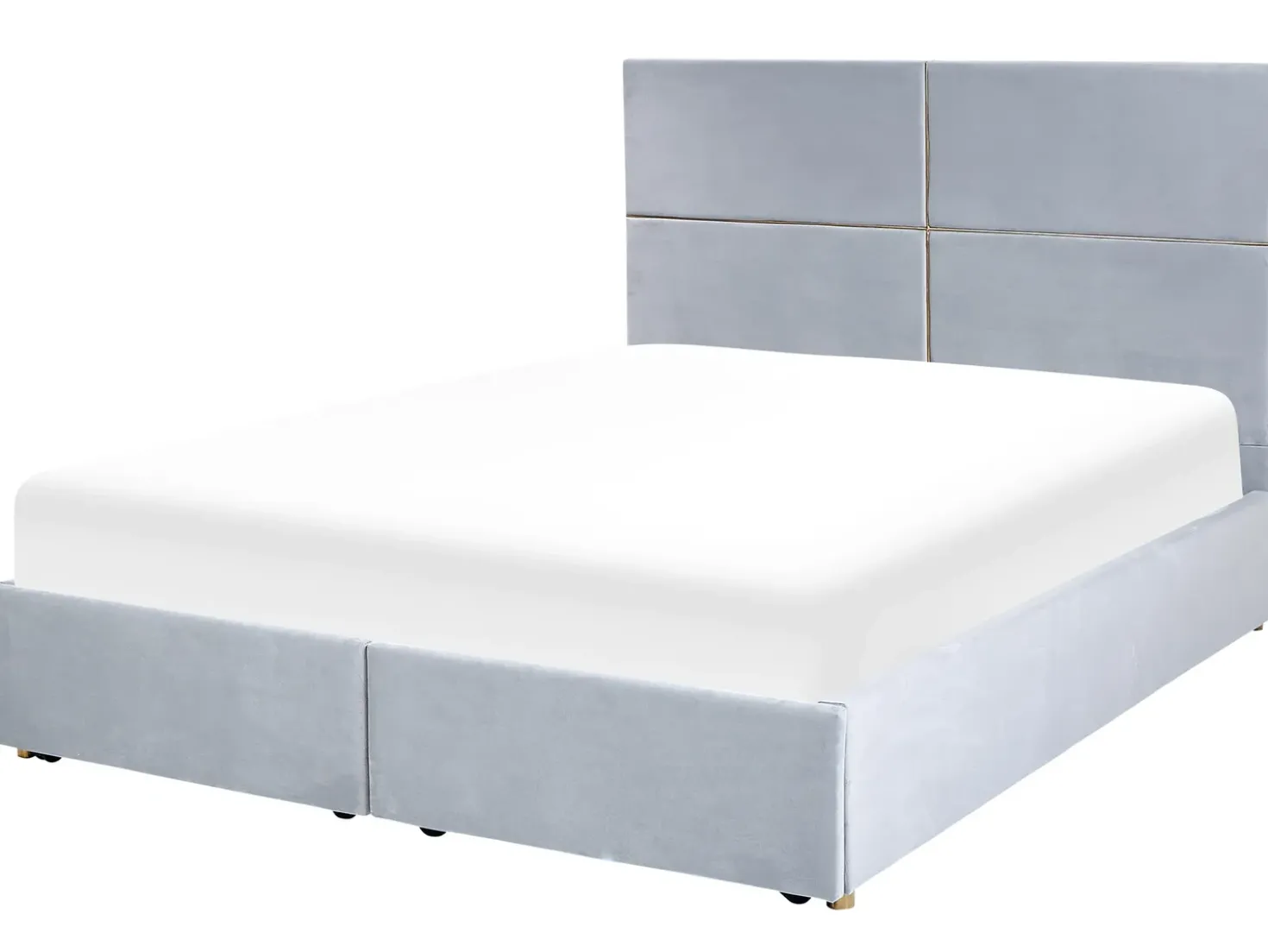 Letto contenitore Velluto VERNOYES 160 x 200 cm Grigio chiaro