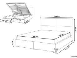 Letto contenitore Velluto VERNOYES 160 x 200 cm Grigio chiaro