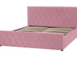 Letto contenitore Velluto ROCHEFORT 160 x 200 cm Rosa