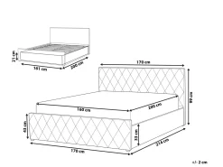 Letto contenitore Velluto ROCHEFORT 160 x 200 cm Rosa