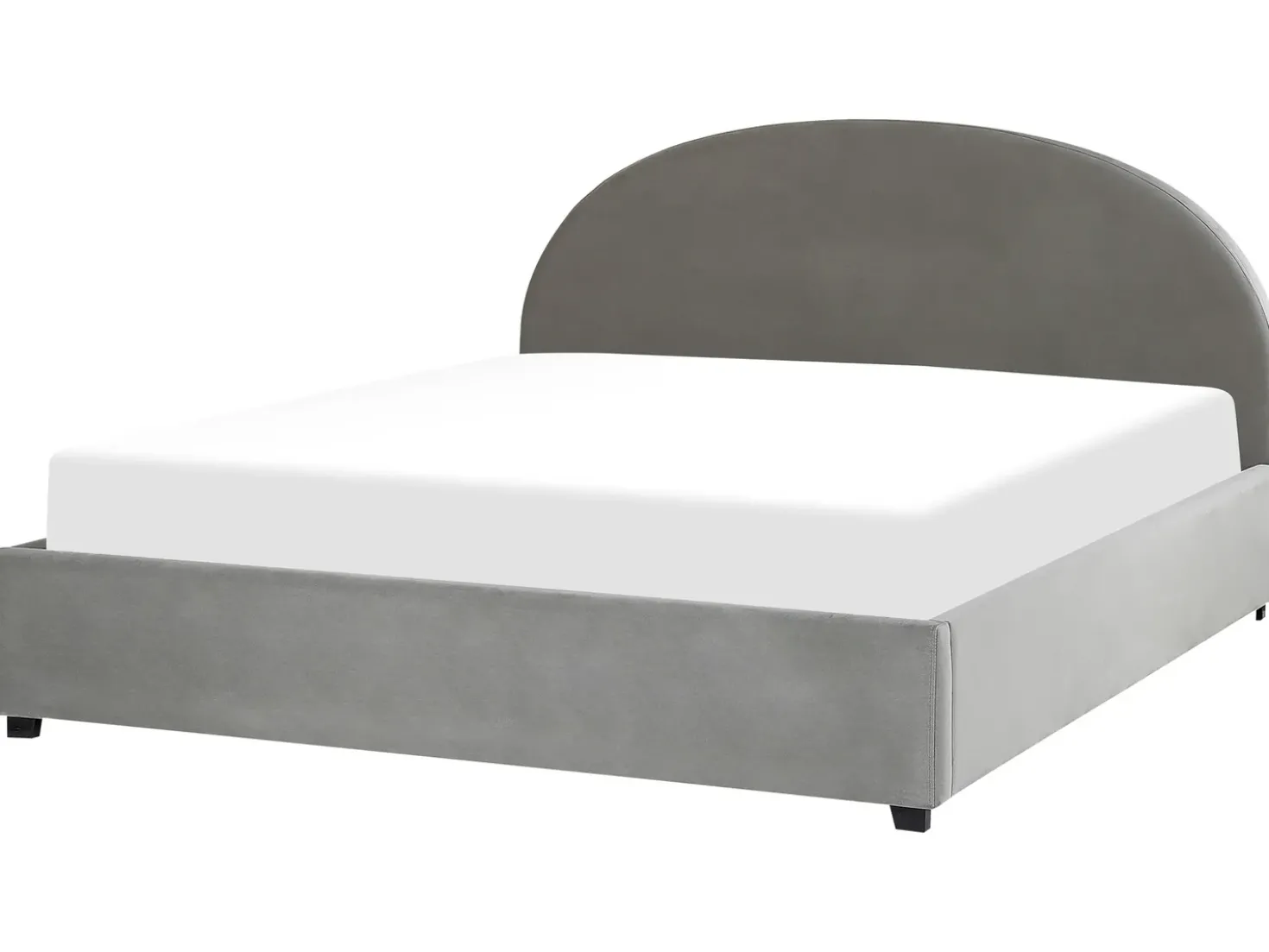 Letto contenitore Velluto VAUCLUSE 180 x 200 cm Grigio chiaro