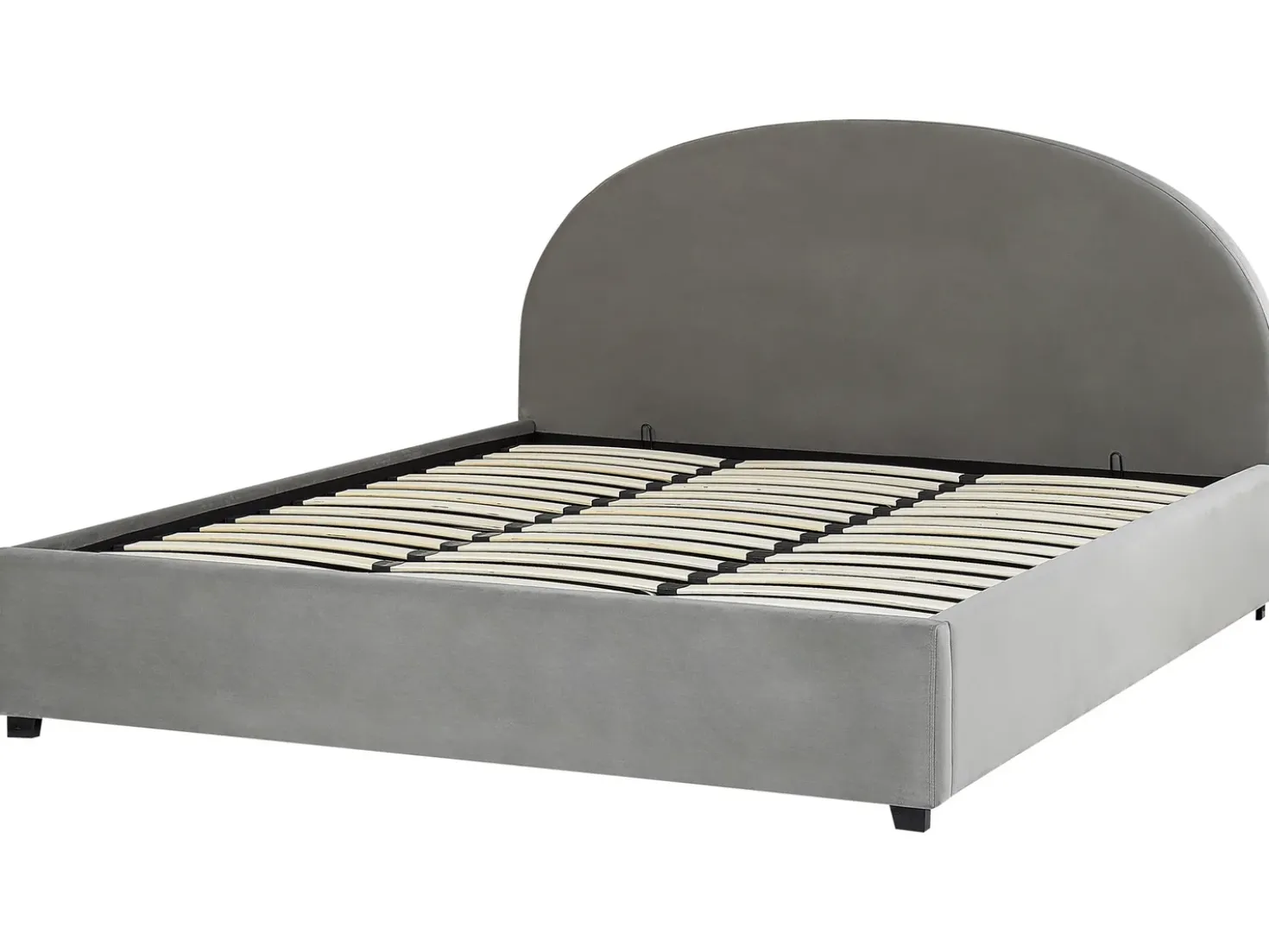 Letto contenitore Velluto VAUCLUSE 180 x 200 cm Grigio chiaro