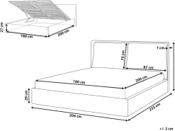 Letto contenitore Velluto BAJONNA 180 x 200 cm Beige