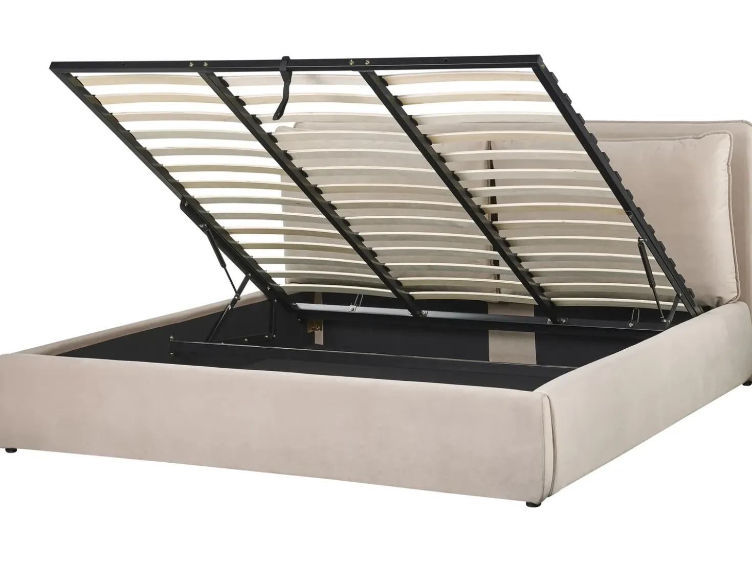 Letto contenitore Velluto BAJONNA 180 x 200 cm Beige