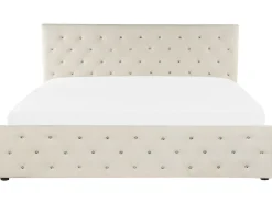 Letto contenitore Velluto AMIENS 180 x 200 cm Beige chiaro