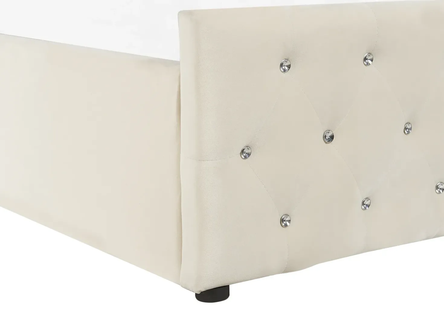Letto contenitore Velluto AMIENS 180 x 200 cm Beige chiaro