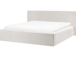 Letto contenitore Velluto a coste LILLEBONNE 180 x 200 cm Beige chiaro