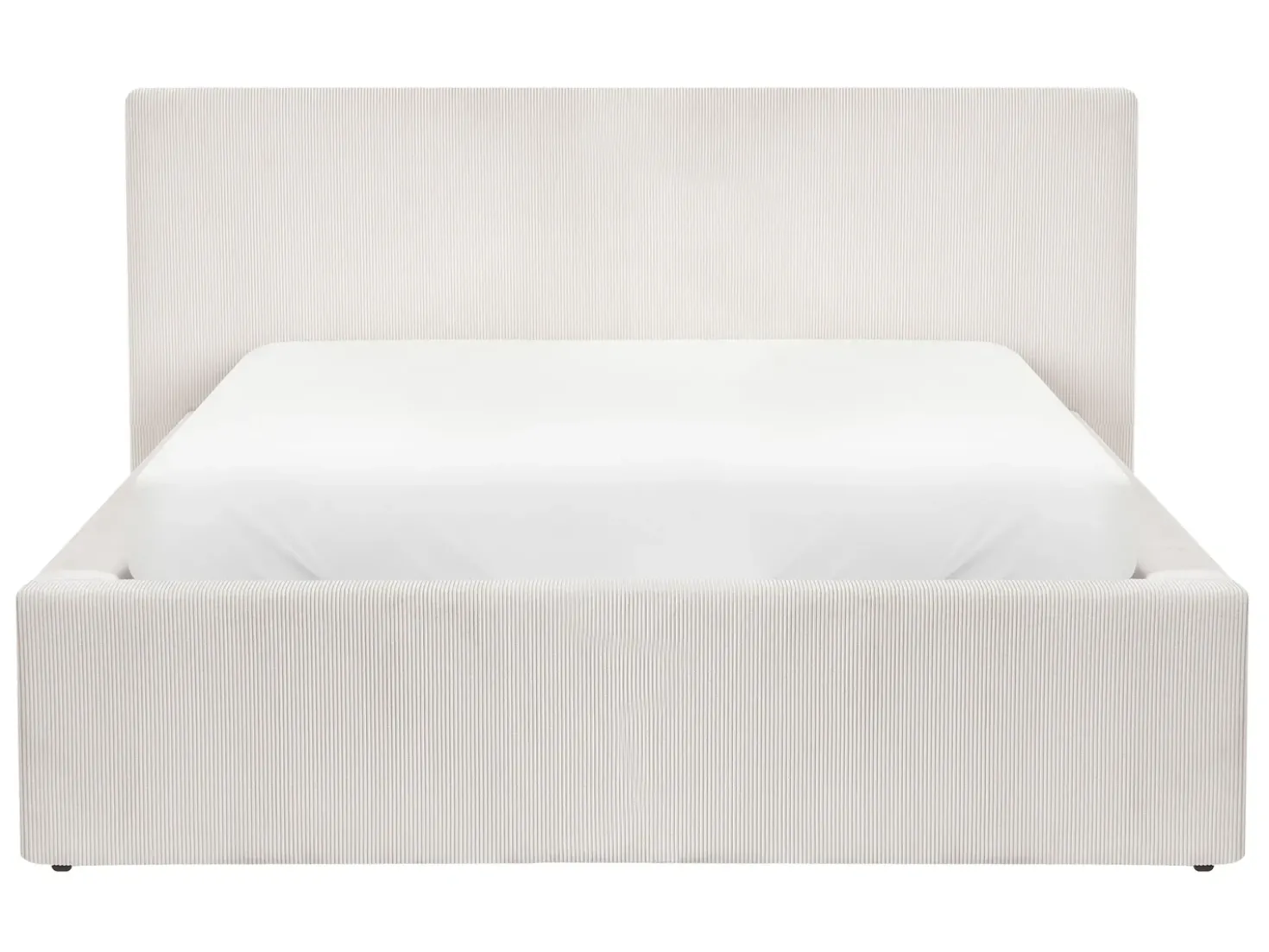 Letto contenitore Velluto a coste LILLEBONNE 140 x 200 cm Beige chiaro