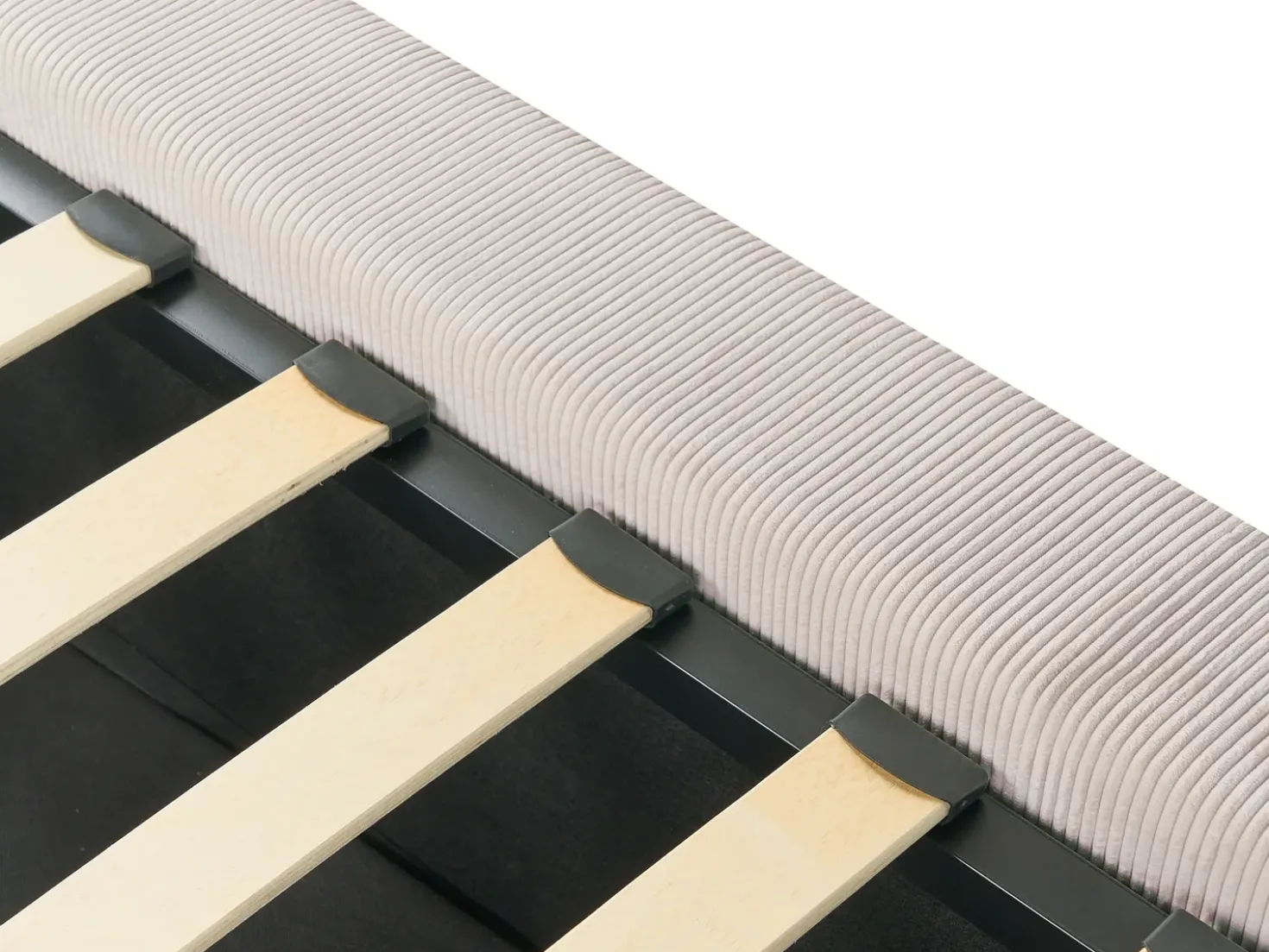 Letto contenitore Velluto a coste LILLEBONNE 140 x 200 cm Beige chiaro